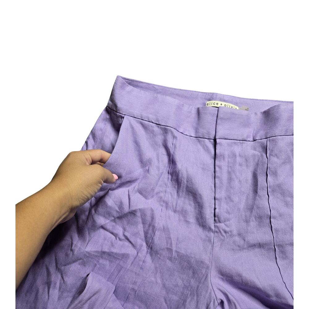 Alice + Olivia Dylan High Waist Purple Pants Size: 8 - Picture 4 of 6